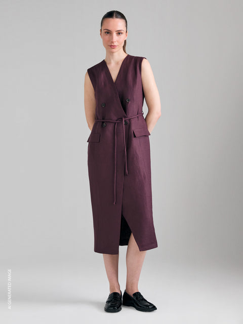 Vestido trespassado em linho - ucb_image_F