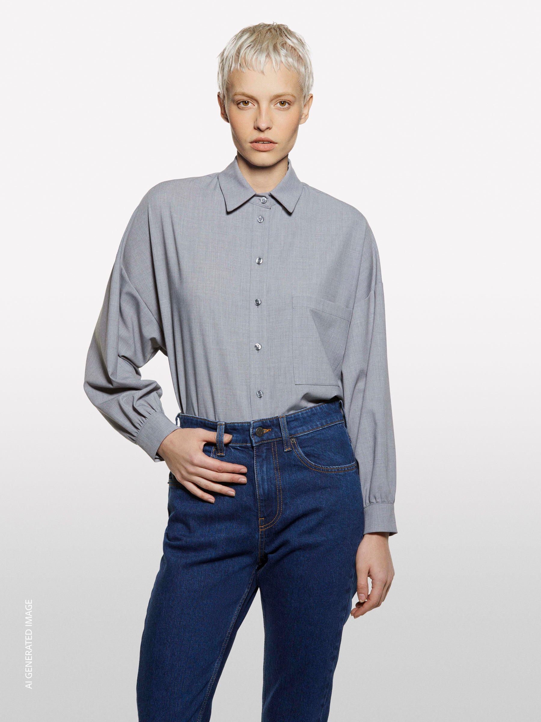 Camisa cinza-claro regular fit - ucb_image_FY
