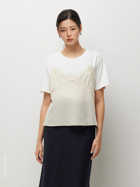 T-shirt com top em contraste - ucb_image_F