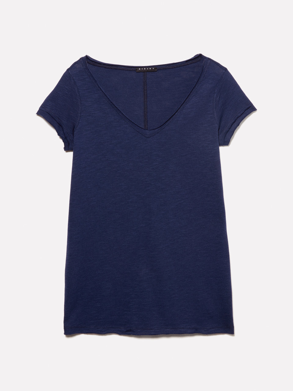 T-shirt decote em V azul-escuro - ucb_image_FS