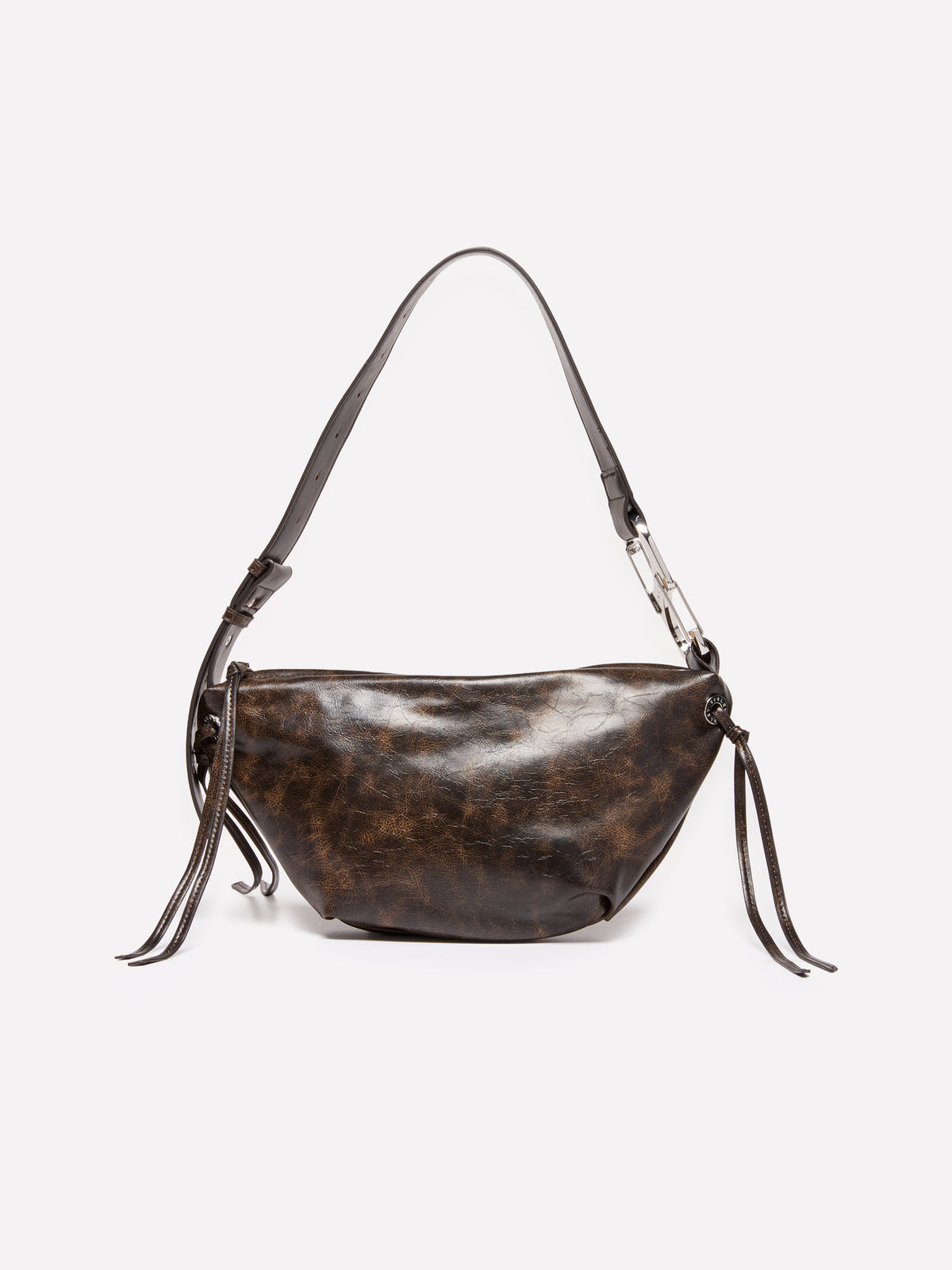 Vintage-effect shoulder hobo