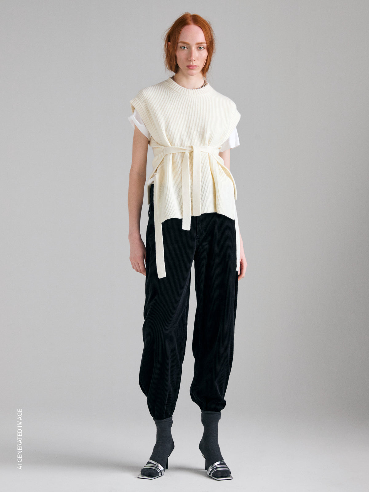 Gilet in maglia con lacci - ucb_image_F
