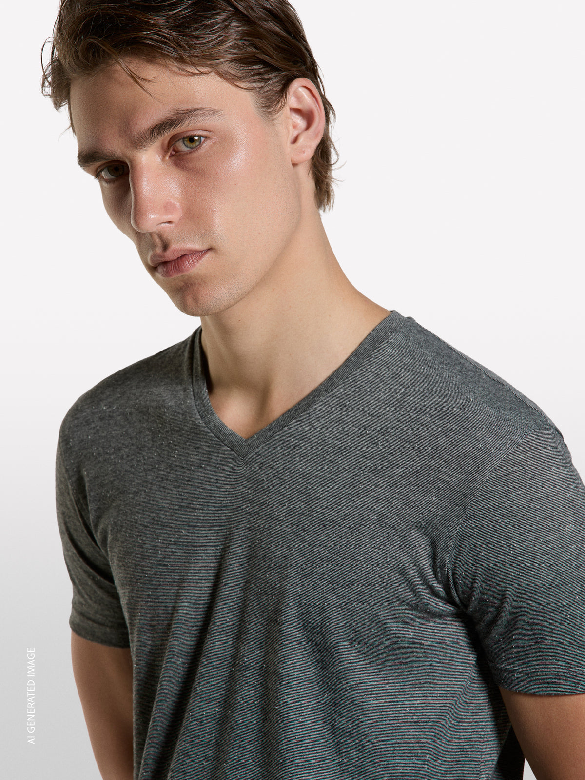 T-shirt fio tinto cinza-escuro - ucb_image_FY