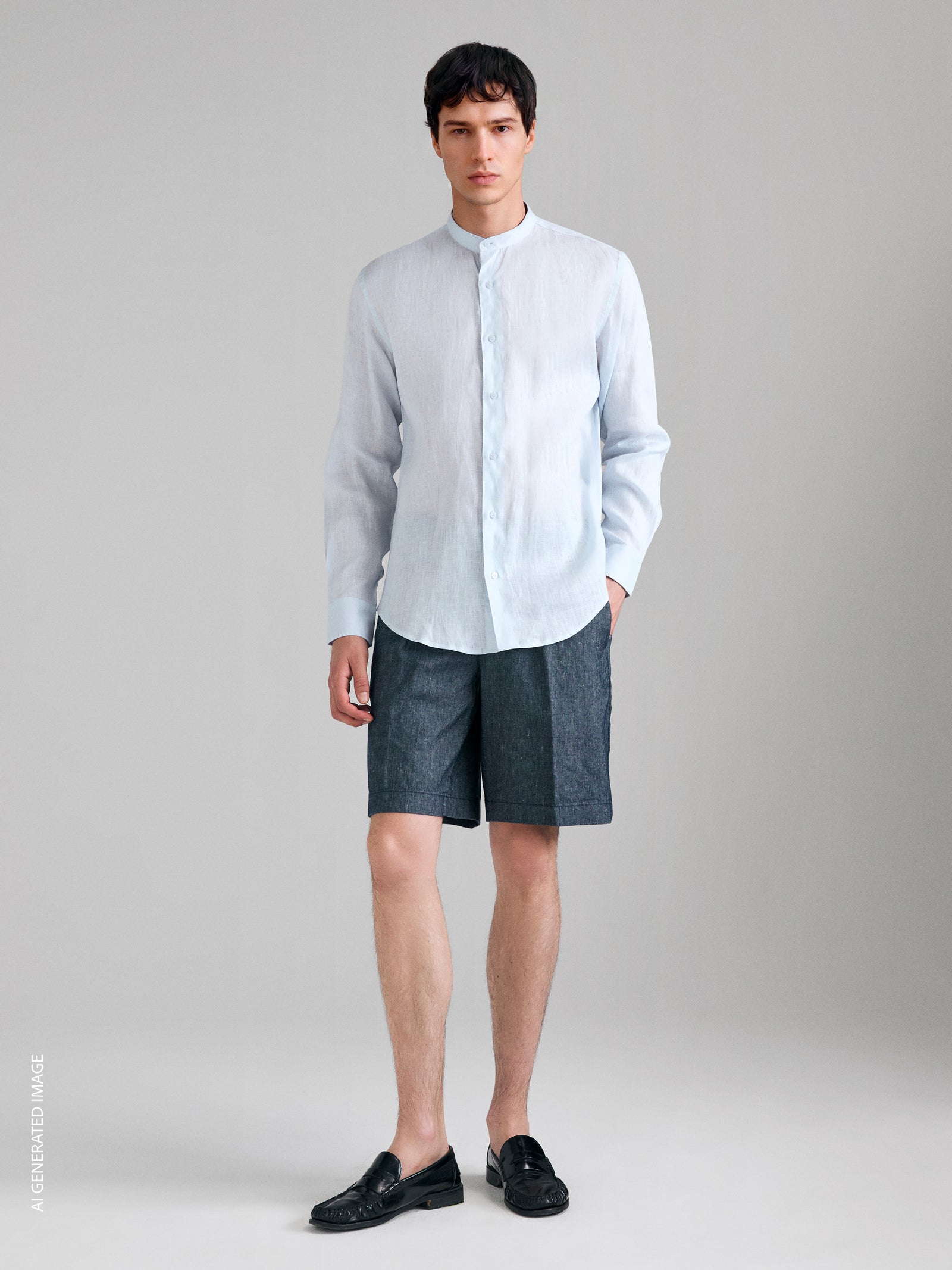 Bermudas em denim de linho misto - ucb_image_F