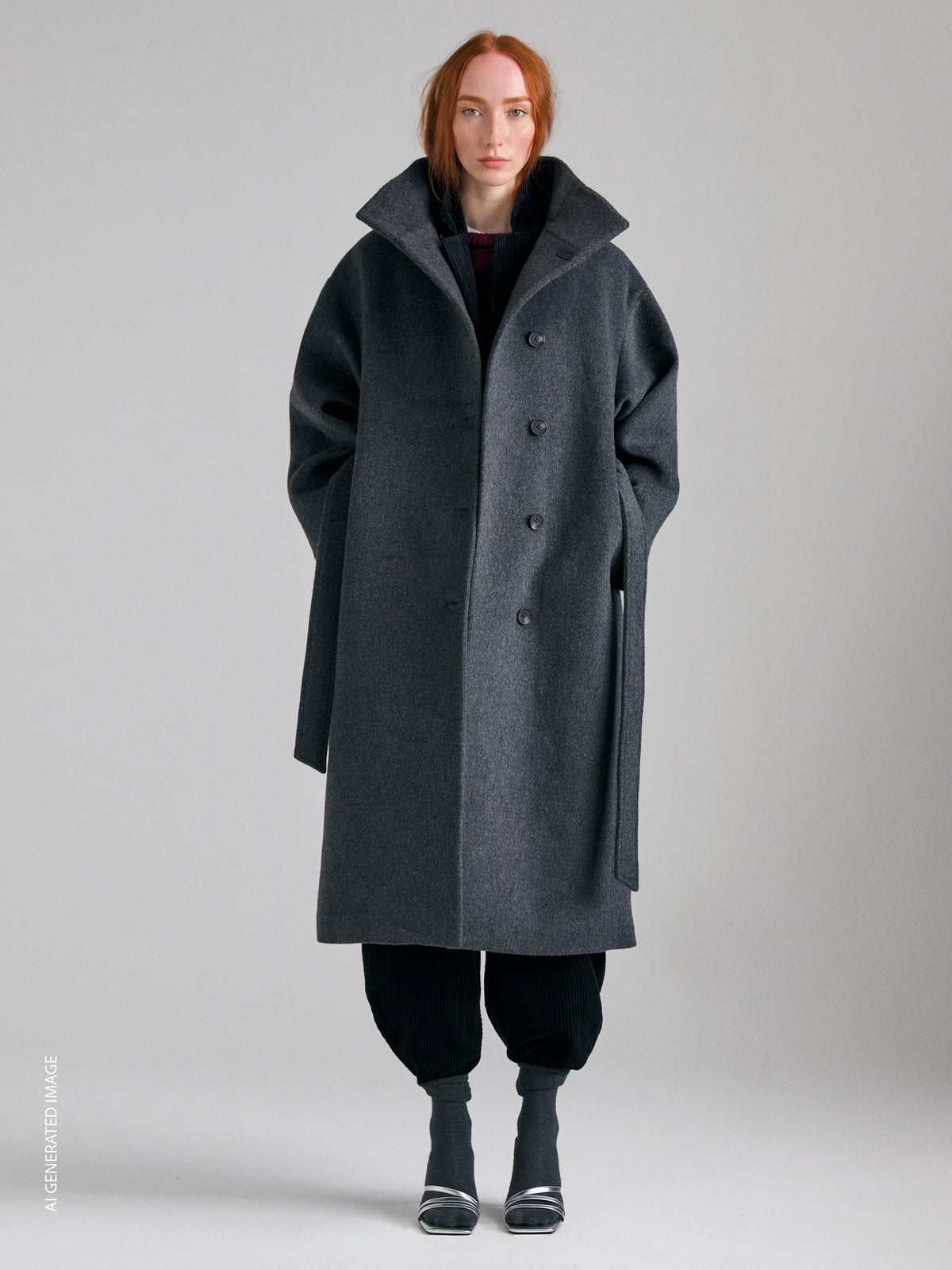 Cappotto relaxed fit con collo alto - ucb_image_F