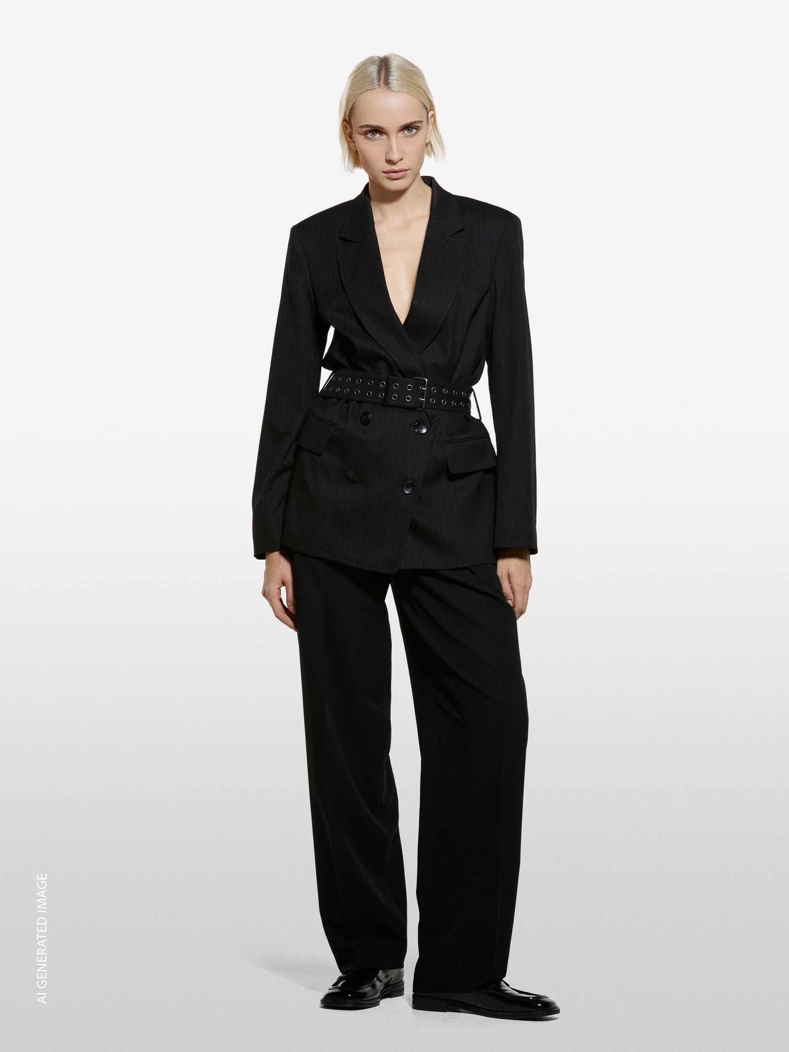 Blazer risca de giz com cinto - ucb_image_F