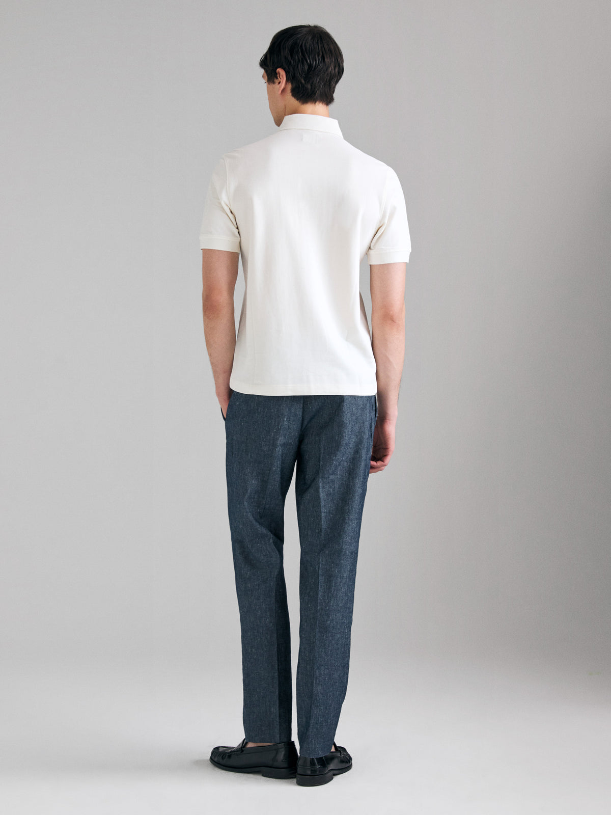 Chinos em denim de linho misto - ucb_image_B