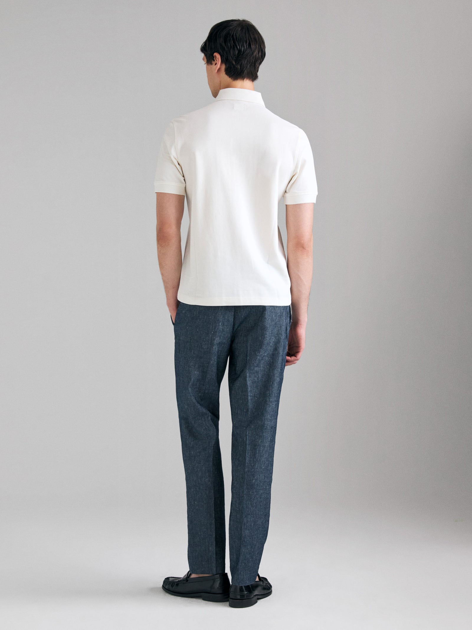 Chinos em denim de linho misto - ucb_image_B