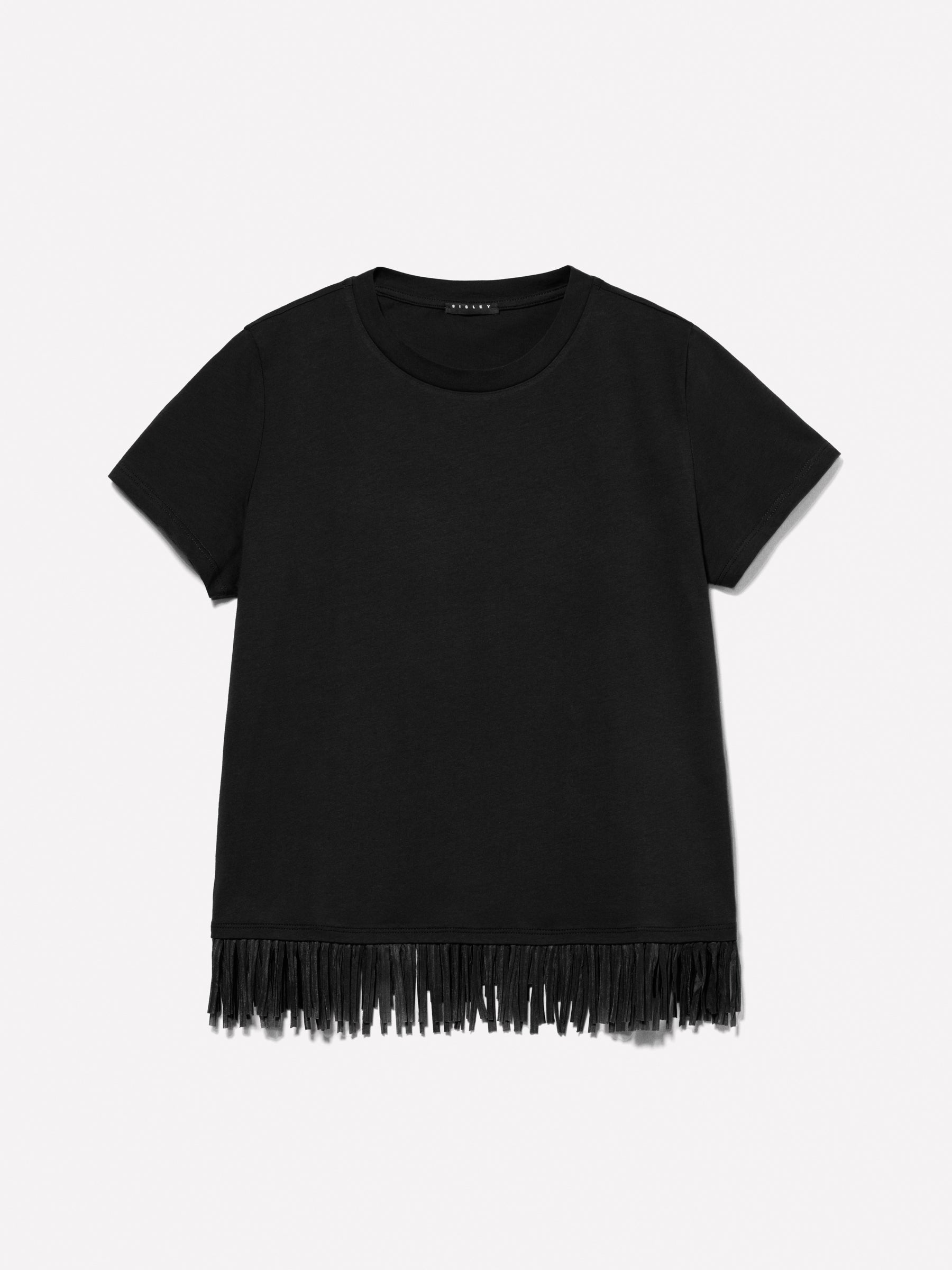 T-shirt preta com franjas na base - ucb_image_FS