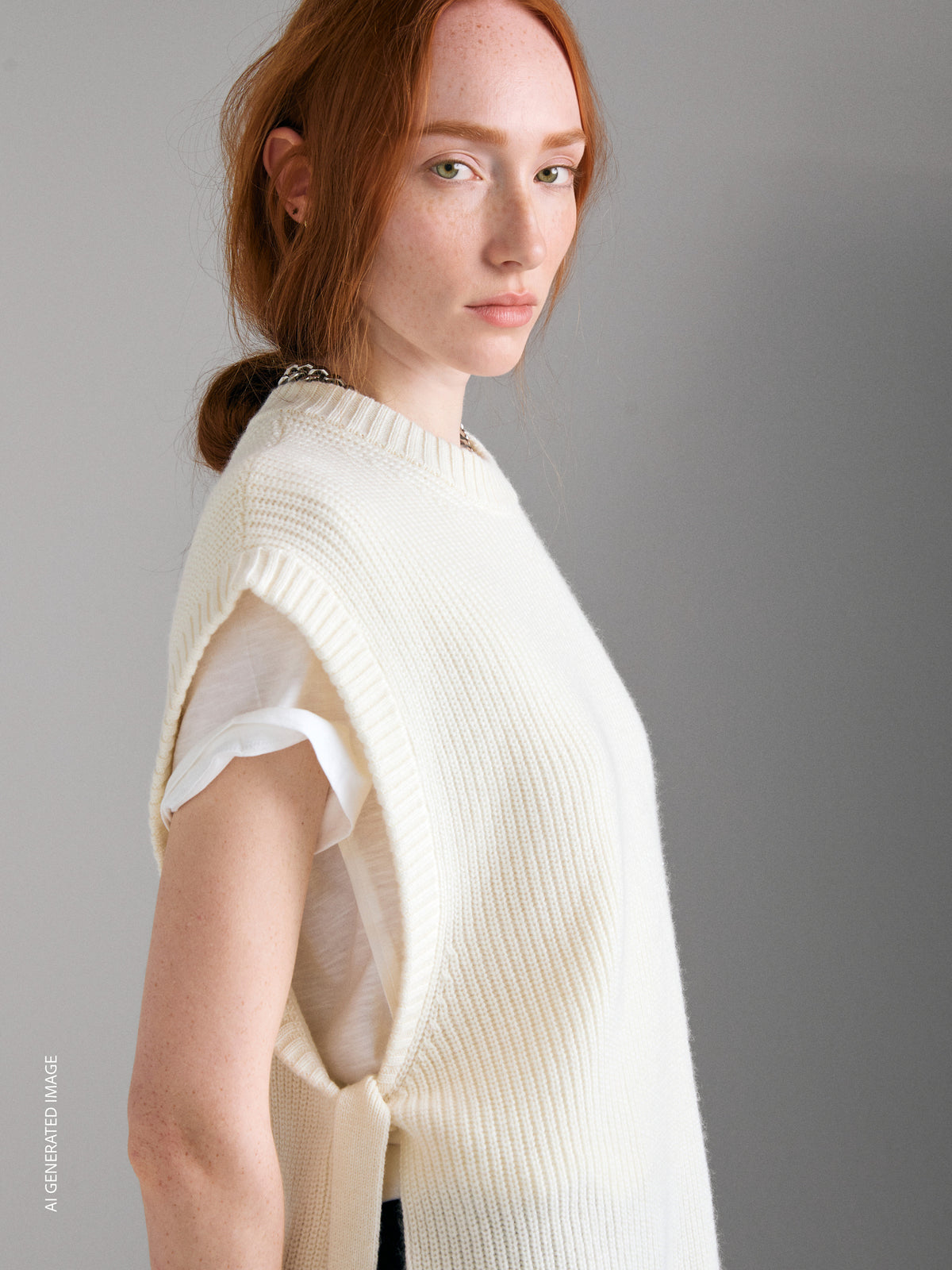 Gilet in maglia con lacci  - ucb_image_FY
