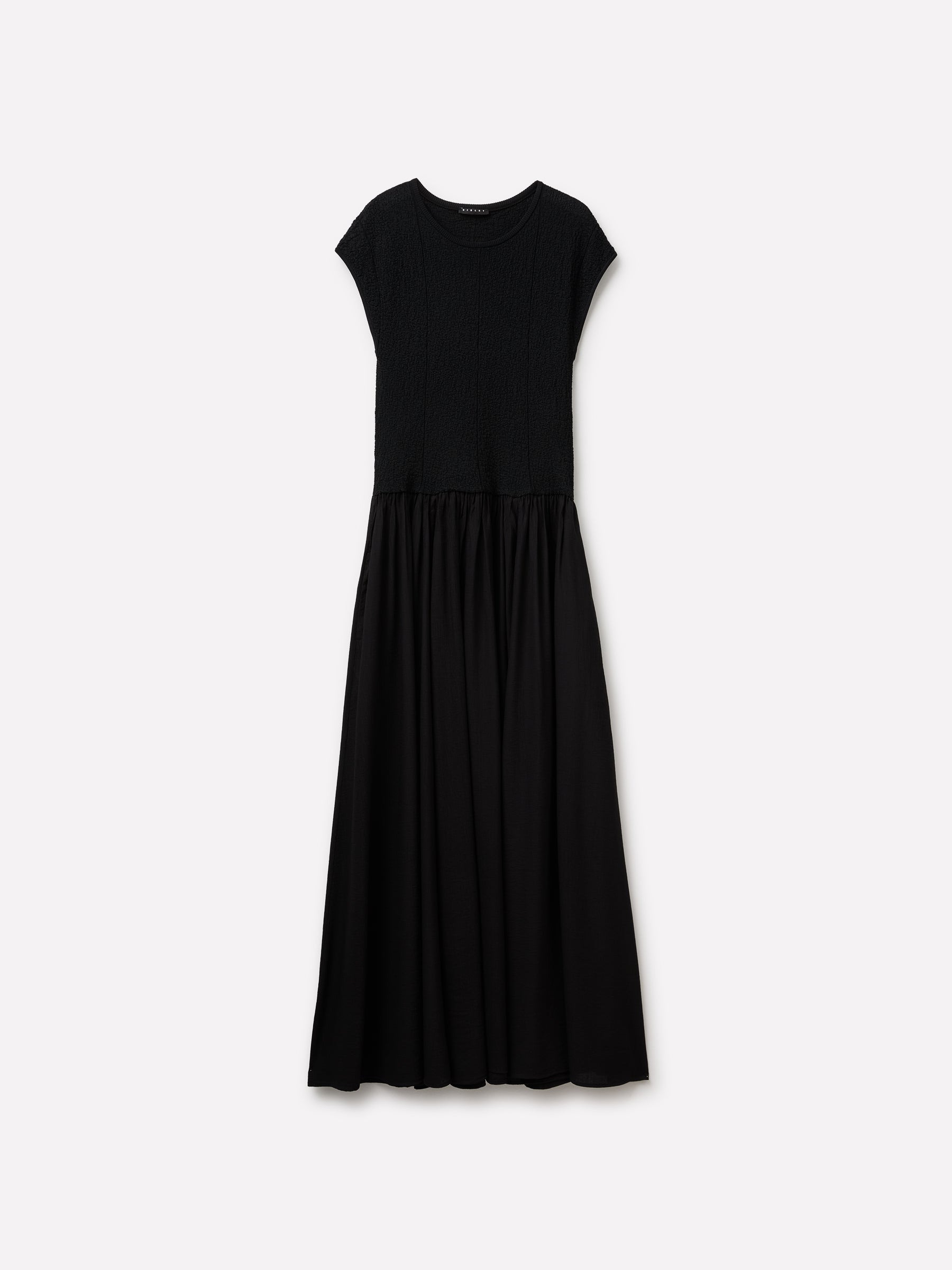 Vestido comprido em mistura de materiais - ucb_image_FS