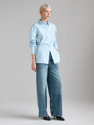 Chemise rayée à lacets