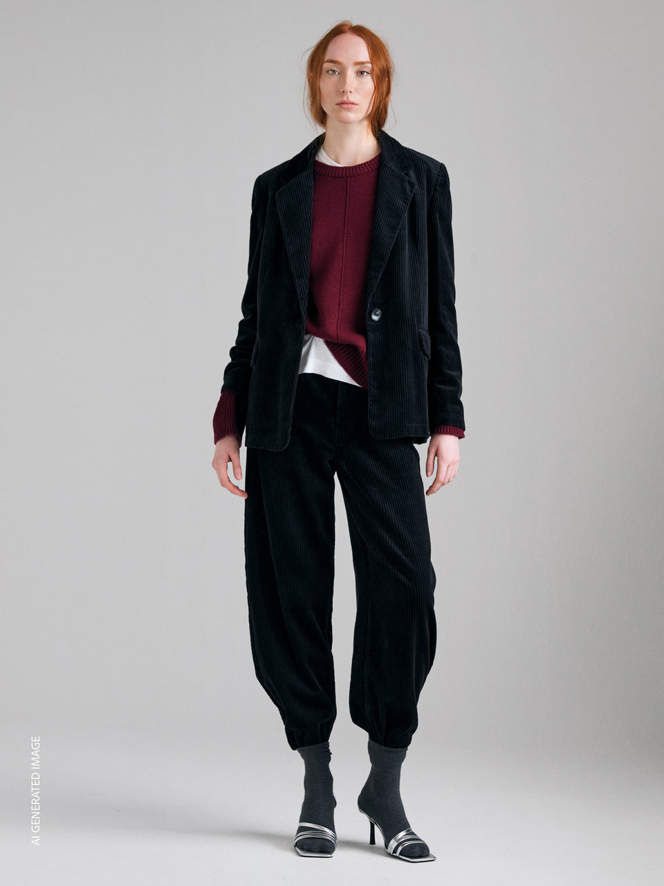 Blazer relaxed fit in velluto a costine - ucb_image_F