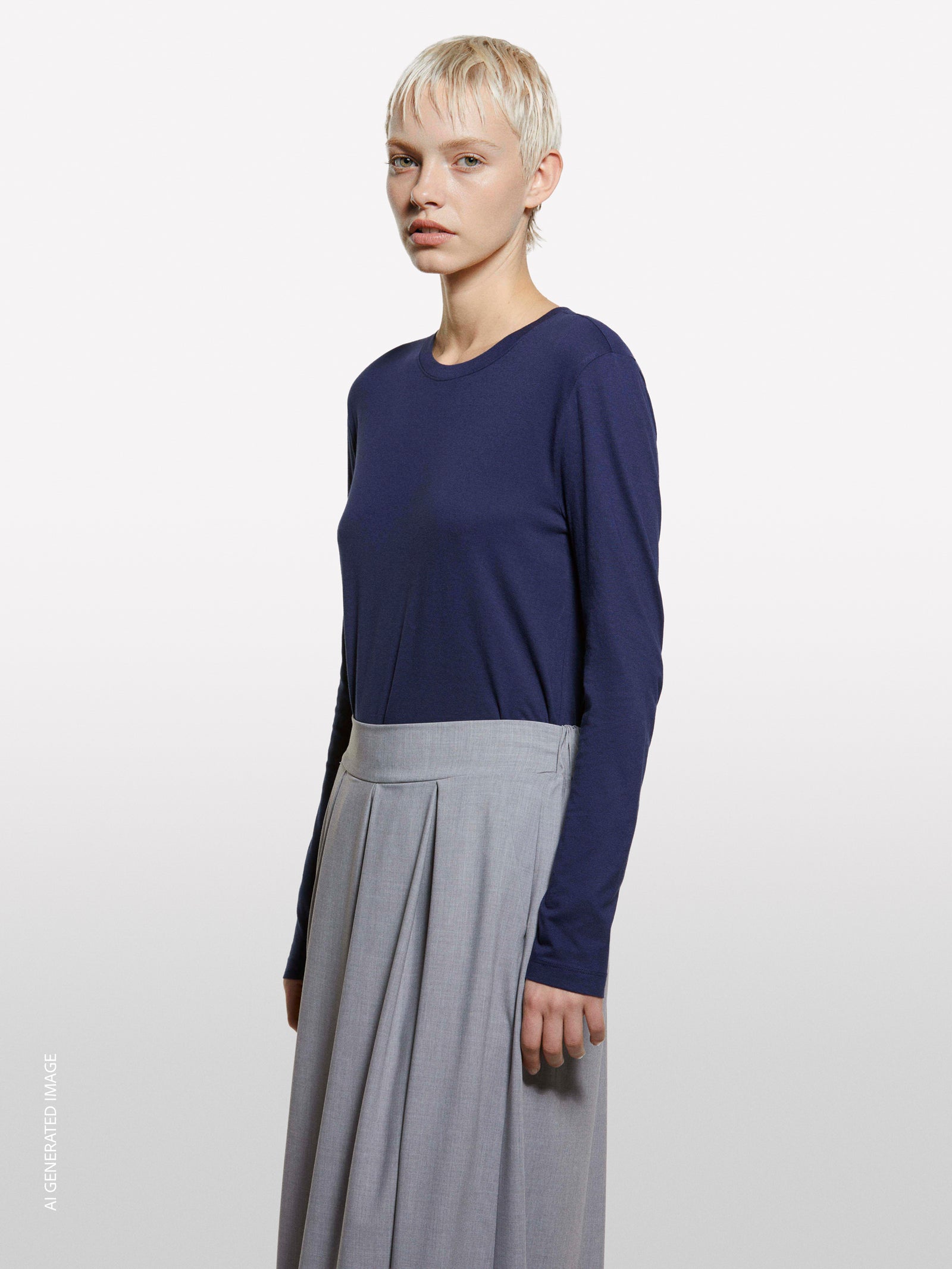 Blue long sleeve t-shirt