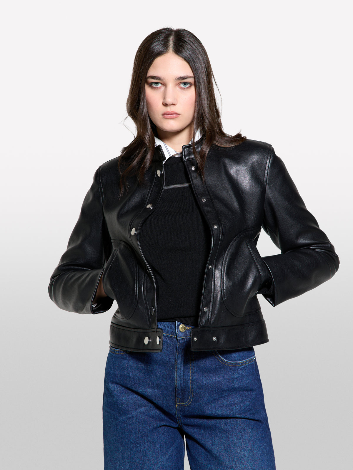 Regular fit biker jacket