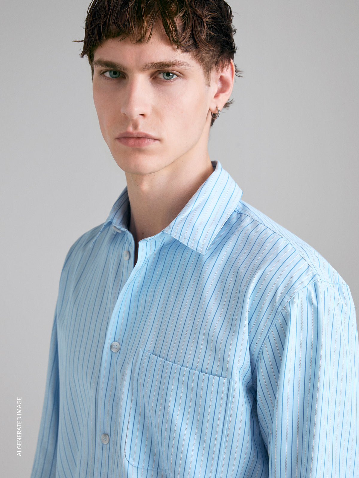 Striped shirt with pocket