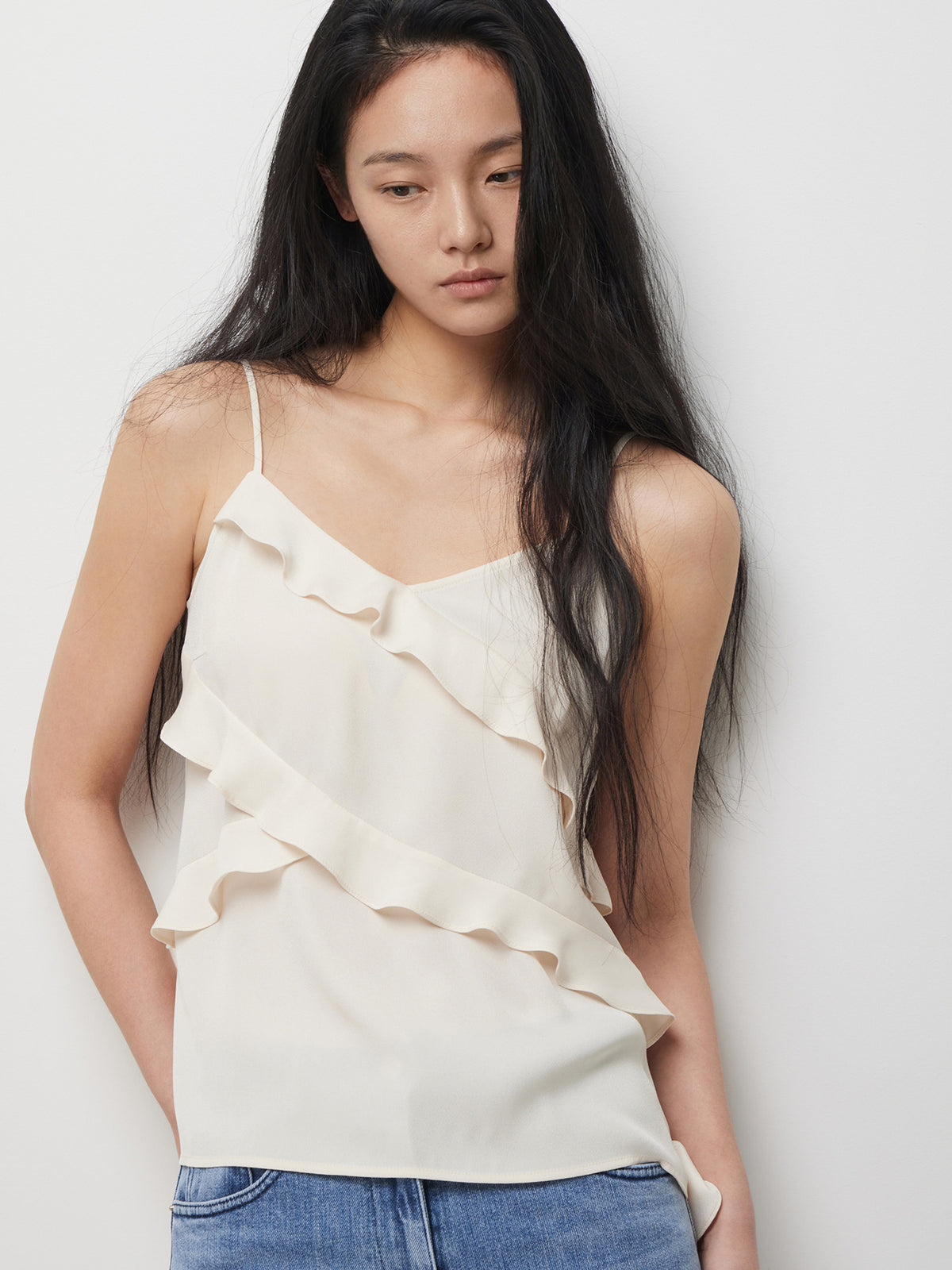 Top with ruffles