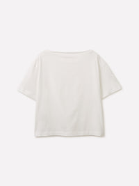 T-shirt cropped com decote à barco - ucb_image_BS
