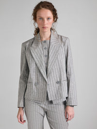 Blazer às riscas em mistura de linho - ucb_image_FY