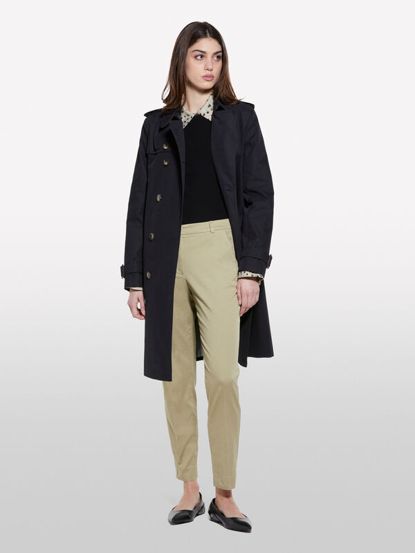 Chino vert militaire - pantalons chinos pour femme | Sisley