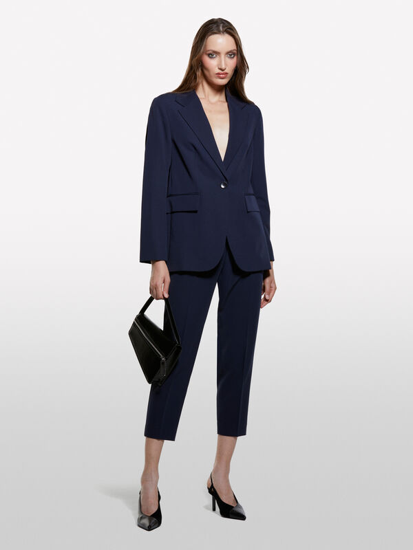 Blazer bleu foncé coupe régulière Blazer bleu foncé coupe régulière - blazers pour femme | Sisley