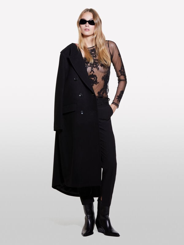 Haut en tulle avec broderie - hauts pour femme | Sisley