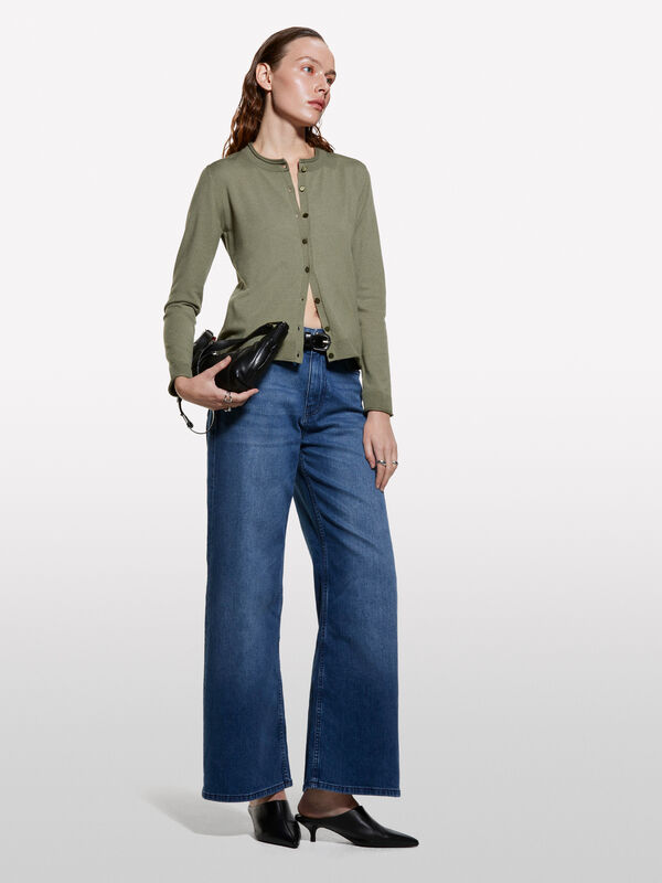 Cardigan coupe régulière vert militaire Cardigan coupe régulière vert militaire - cardigans pour femme | Sisley