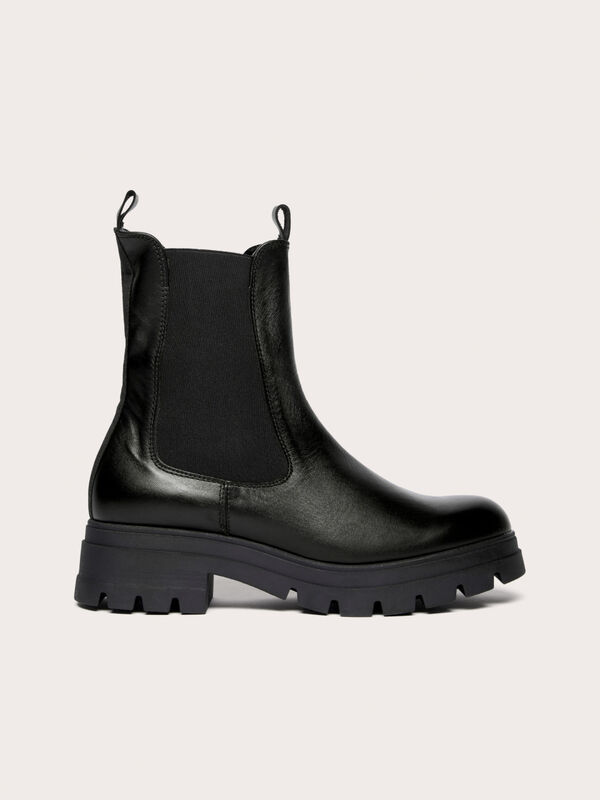 Bottines en cuir à semelle track