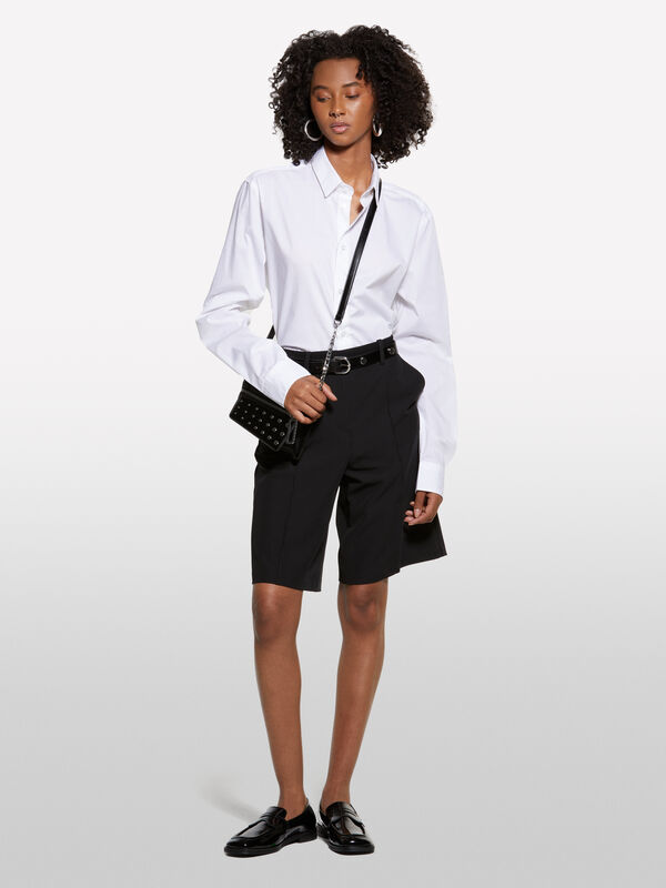 Bermuda noir coupe décontractée - shorts pour femme | Sisley