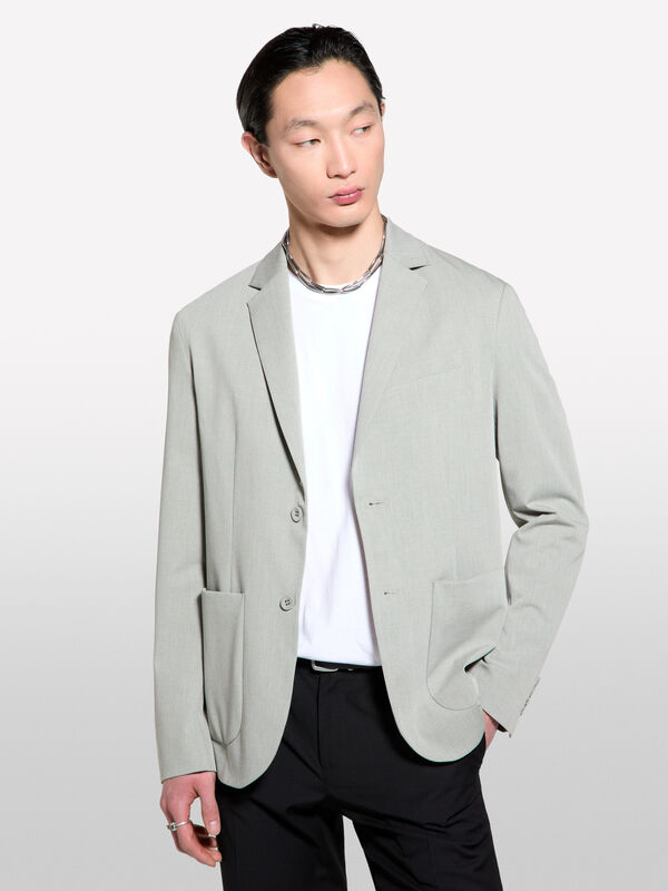 Blazer gris clair à boutonnage simple - blazers pour homme | Sisley