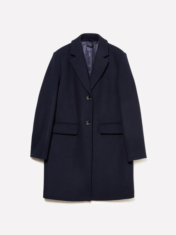 Manteau midi bleu foncé - manteaux pour femme | Sisley