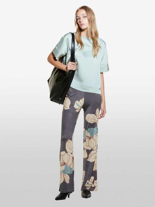 Pantalon imprimé multicolore - pantalons taille haute pour femme | Sisley