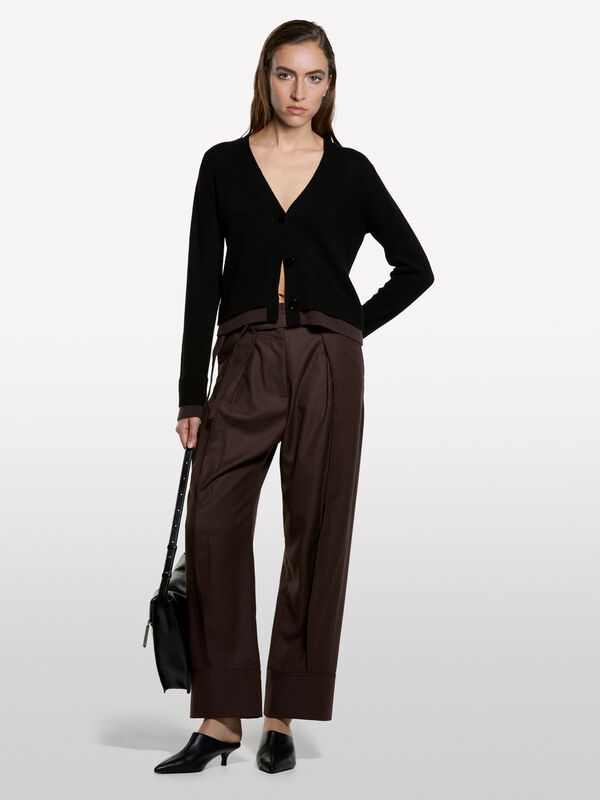 Gilet côtelé double - cardigans pour femme | Sisley