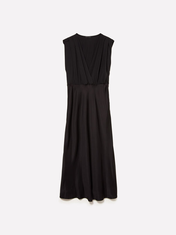 Robe longuette noire - robes midi pour femme | Sisley
