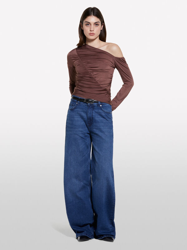 Jean Style 72 wide bleu - jeans palazzo pour femme | Sisley