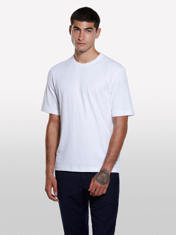 T-shirt blanc coupe régulière - t-shirts à manches courtes pour homme | Sisley