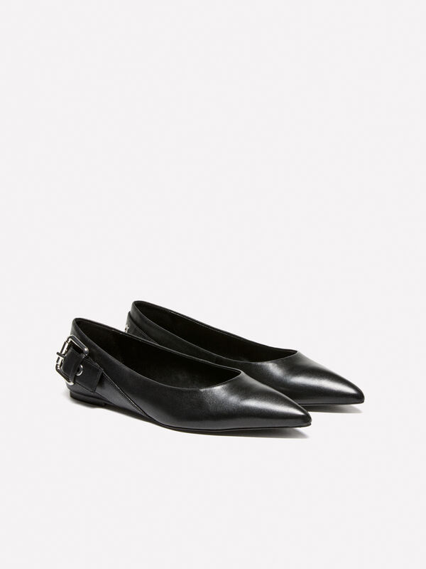Black ballet flats with buckle - chaussures basses femme | Sisley