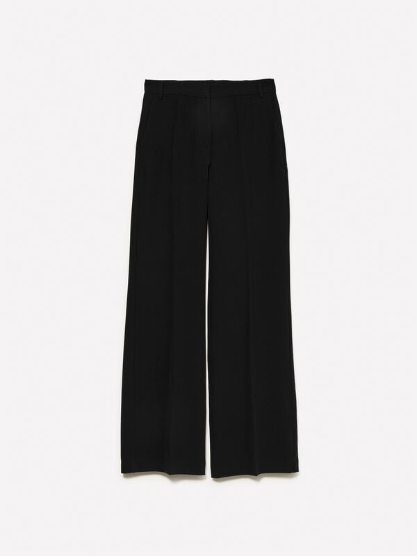Pantalon palazzo noir Pantalon palazzo noir - pantalons palazzo pour femme | Sisley