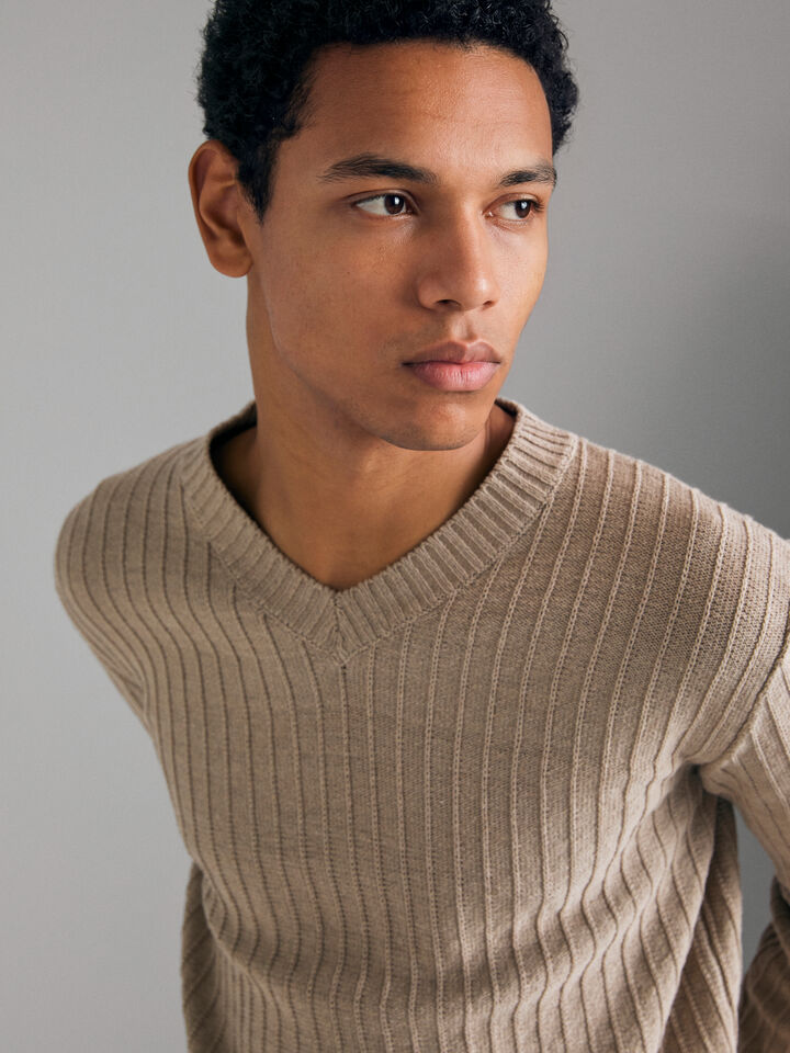 V NECK SWEATER L/S Homme