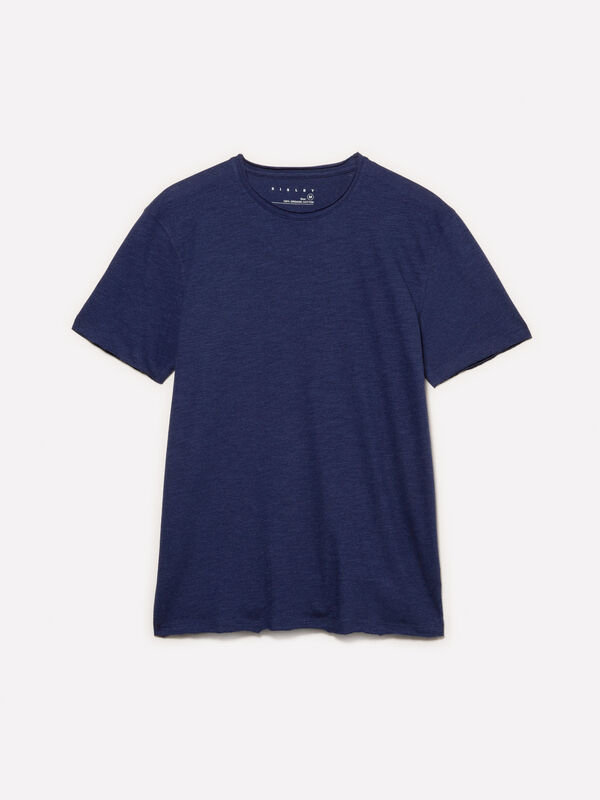 T-shirt bleu slim fit à manches courtes T-shirt bleu slim fit à manches courtes - t-shirts à manches courtes pour homme | Sisley