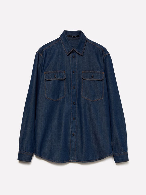 Chemise en jean bleu - chemises regular pour homme | Sisley