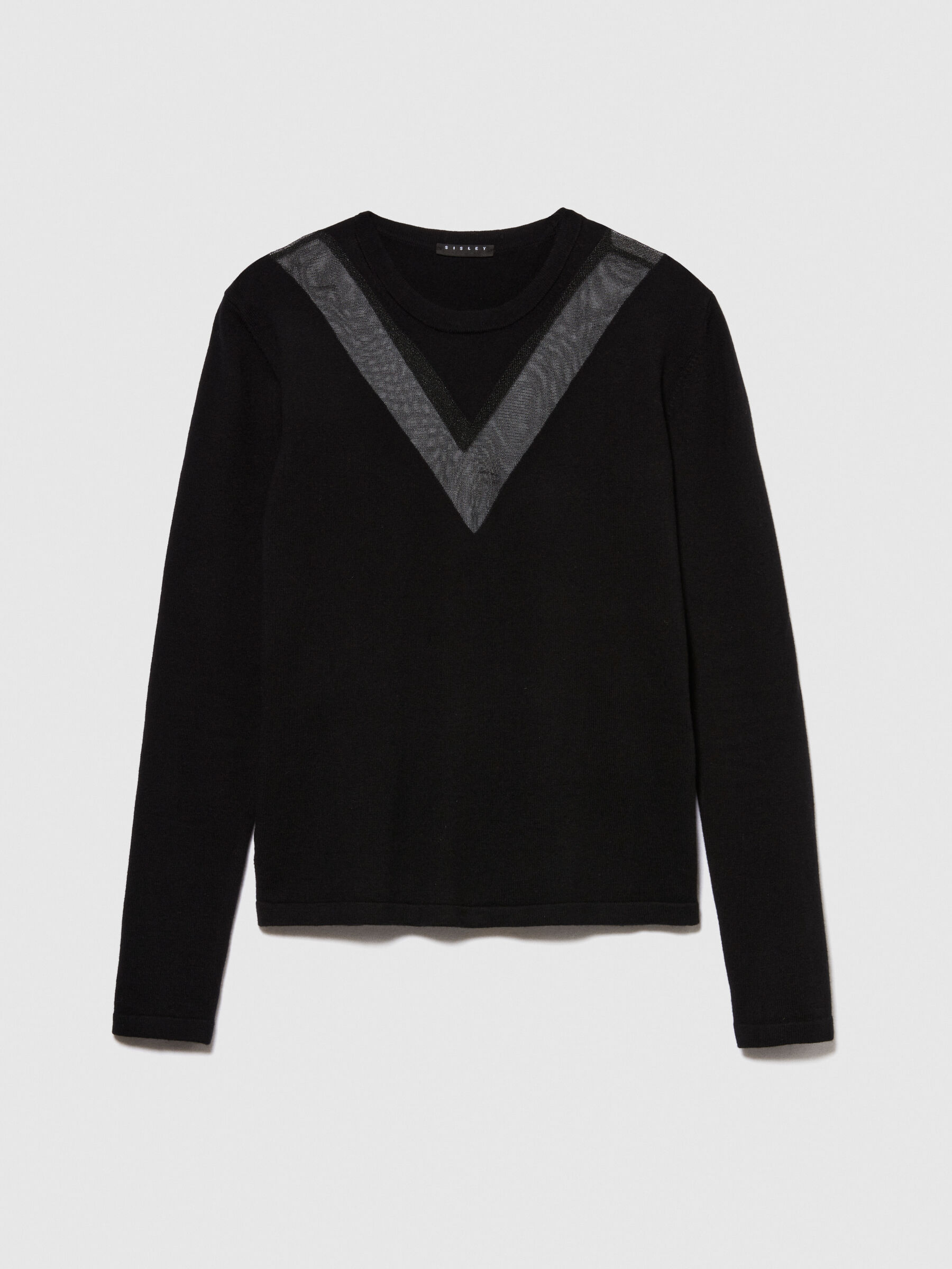 Pull transparent noir femme sale