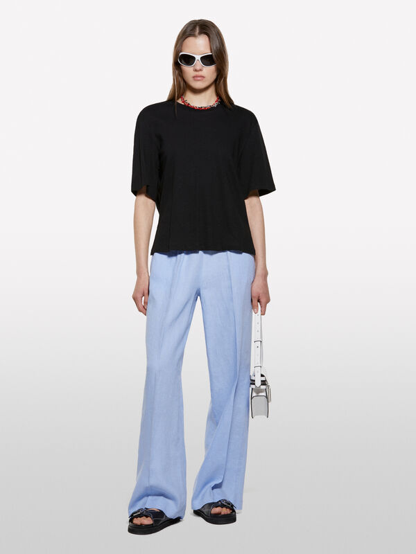 T-shirt court noir - t-shirts &agrave; manches courtes pour femme | Sisley