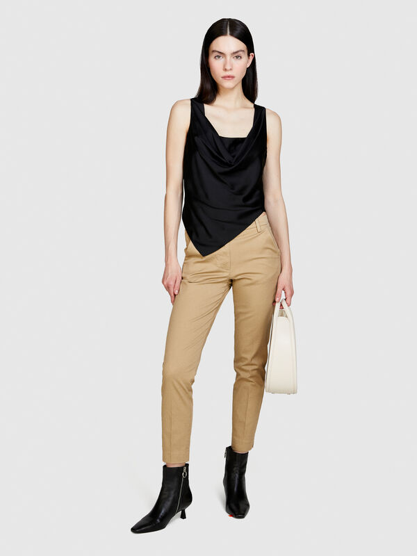 Chino coupe slim - pantalons chinos pour femme | Sisley