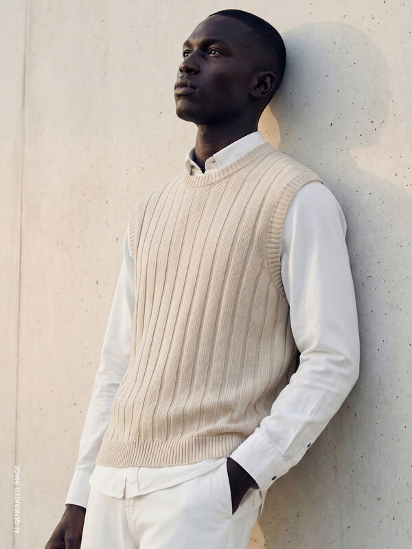 Gilet tricot&eacute; - pulls col rond pour homme | Sisley