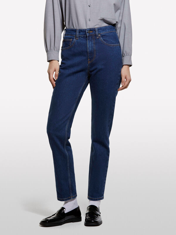 Jean slim bleu style 70 - jeans coupe slim pour femme | Sisley