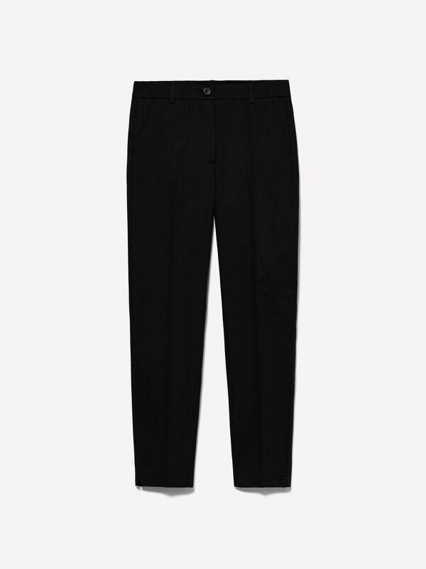 Pantalon chino noir coupe classique Pantalon chino noir coupe classique - pantalons regular pour femme | Sisley