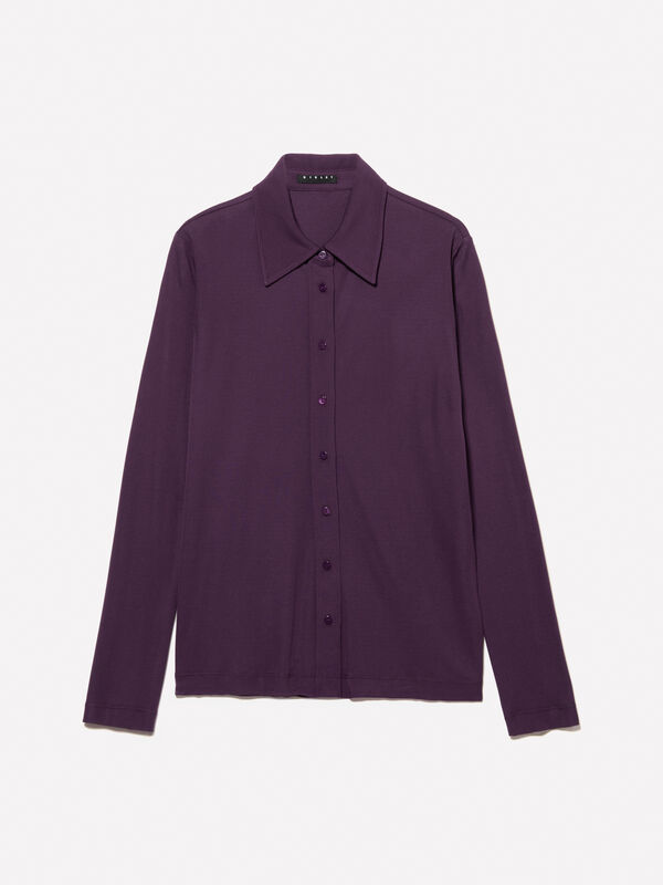 Chemise ajustée prune - chemises pour femme | Sisley