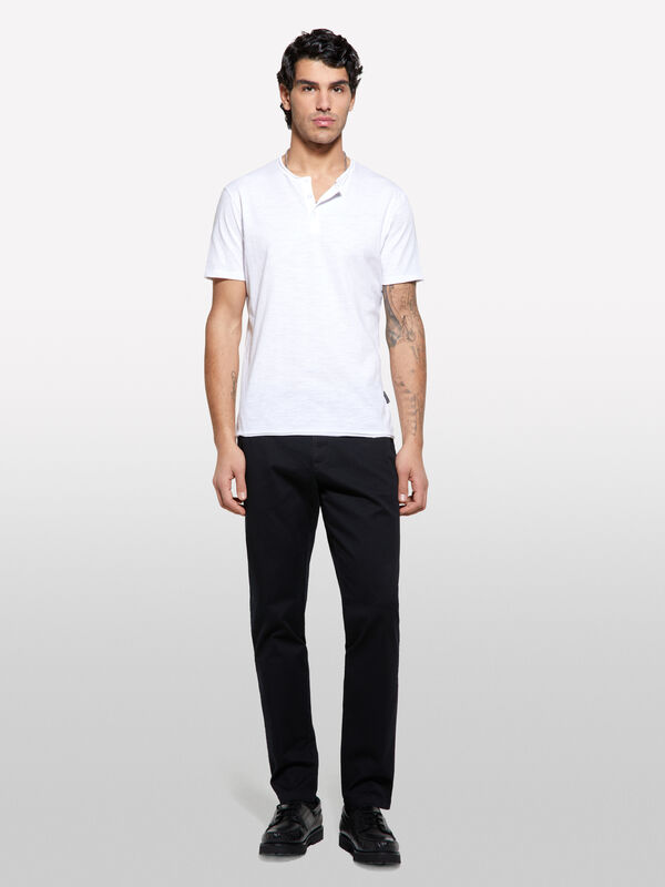 Pantalon chino slim noir - pantalons slim pour homme | Sisley