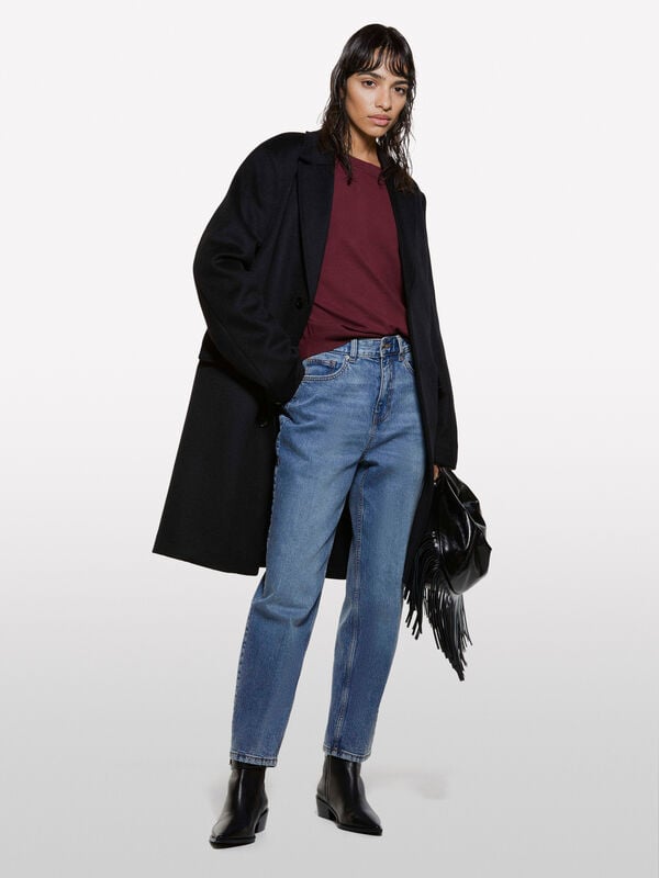Jean bleu coupe mom style 69 Jean bleu coupe mom style 69 - jeans mom et boyfriend pour femme | Sisley